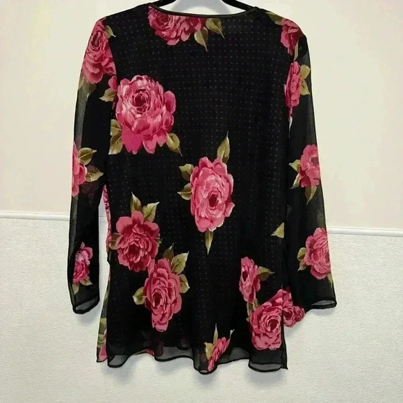 Women's American Angel II Blouse, 14/16, Black & Pink Y2K Style - Picture 2 of 10